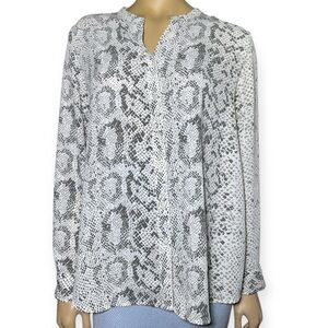 J Crew women's Snakeskin Print button-up Blouse size M